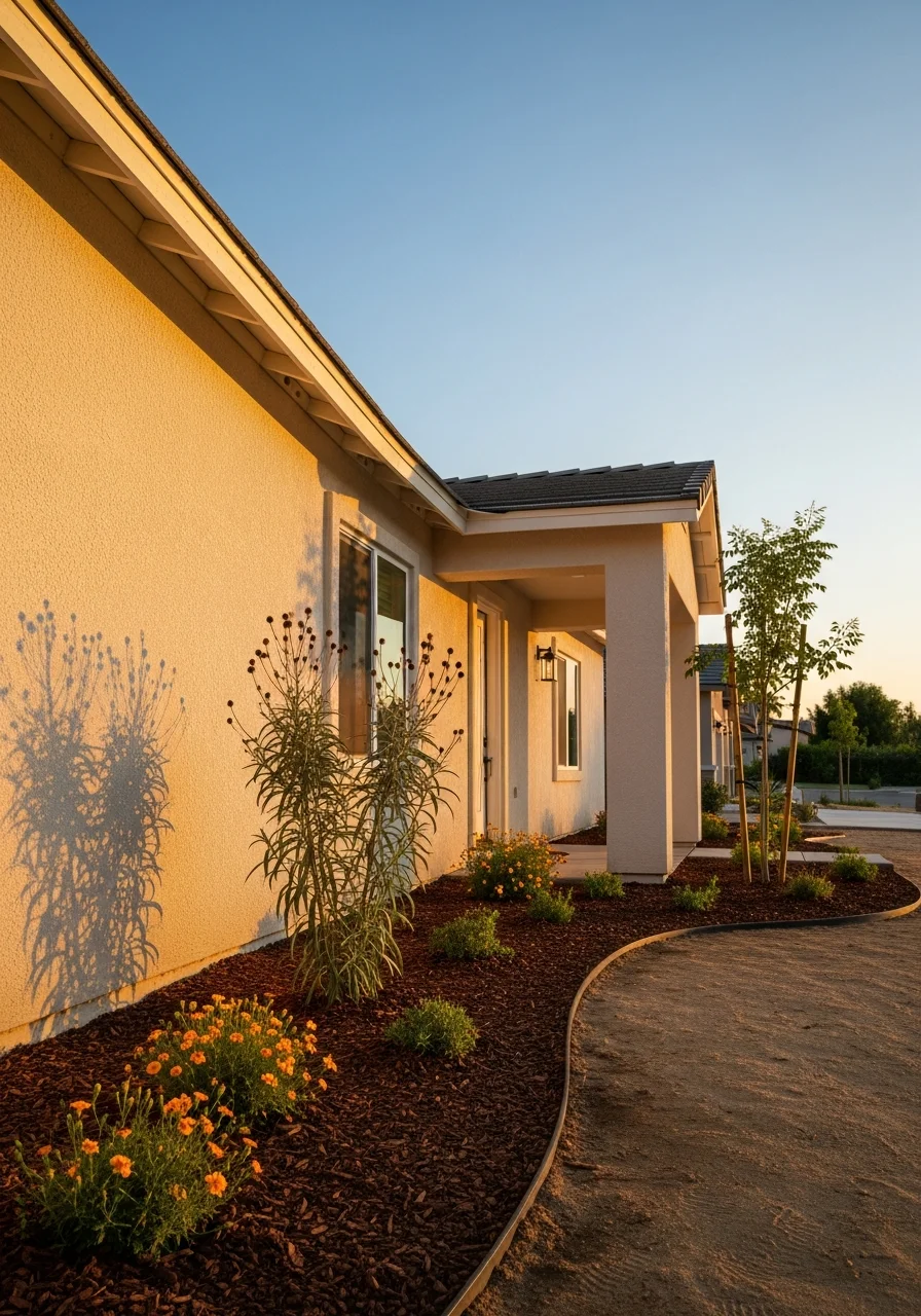 Desert-adapted residential property with native plantings typical of Inland Empire communities.